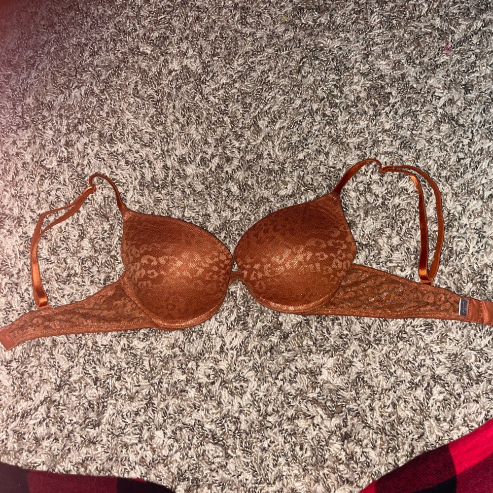 PINK leopard print push up bra 34B